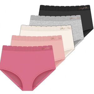 Marilyn Monroe Seamless Lightweight Brief Panties - Scalloped Waist - Set of 5